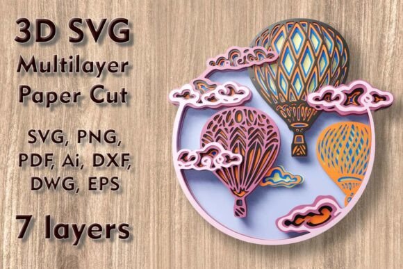 3D SVG Balloon Cut Files for Ornaments