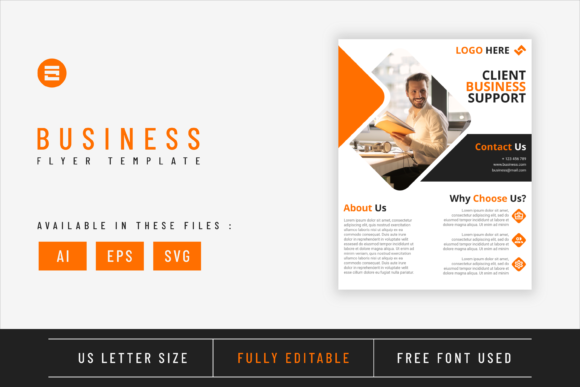 Amber Yellow Business Flyer Template: Graphics & Print Templates