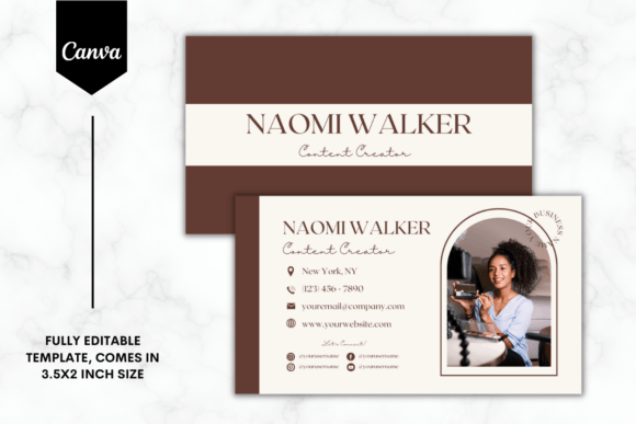 Boho 3 Business Card Template: Graphics & Print Templates