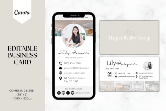 Business Card Set Template - Realtor 2: Graphics & Print Templates