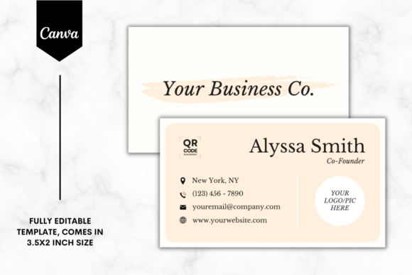 Business Card Template - Simple Beige: Graphics & Print Templates