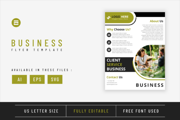 Business Flyer Template Green Lime Color
