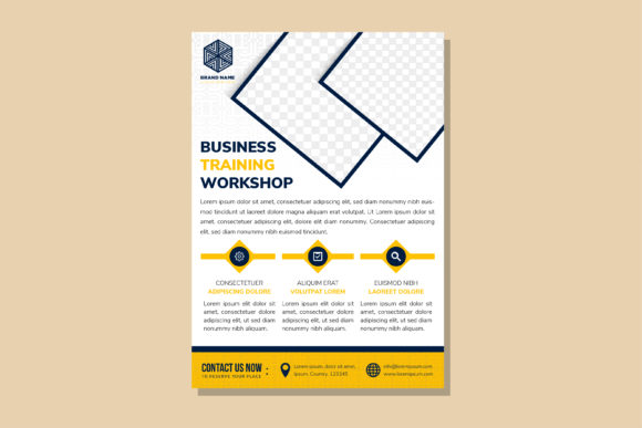 Business Training Vertical Flyer Blue Ye Graphics