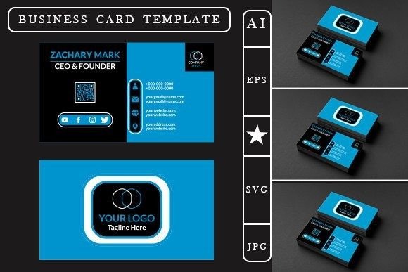 Company Business Card: Graphics & Print Templates