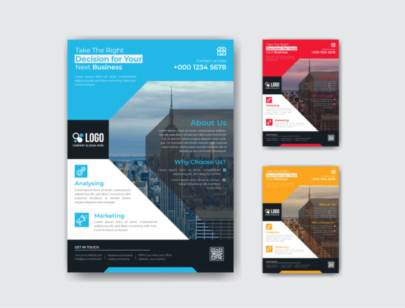 Corporate Business Flyer Set: Graphics & Print Templates