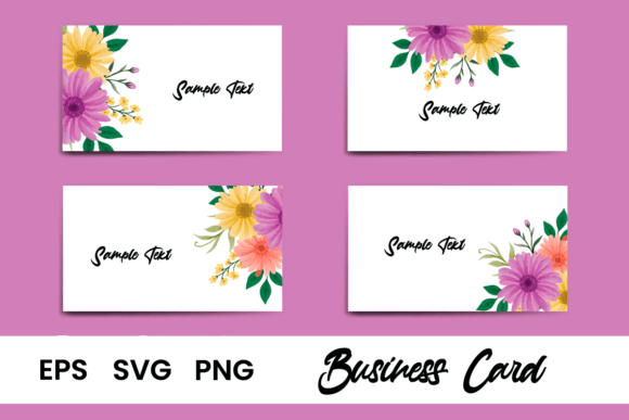 Daisy Flowers Business Card Template: Graphics & Print Templates
