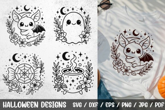 Floral Halloween Designs SVG Cut Files