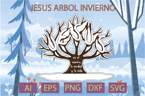 Jesús Árbol Invierno Graphics