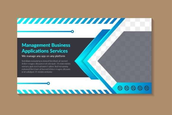 Management Business Horizontal Flyer: Graphics for Print Templates