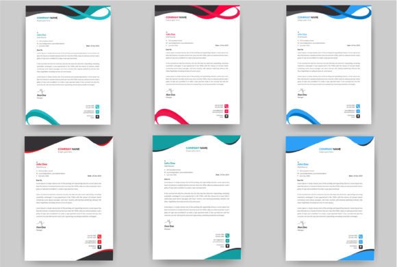 Modern Business Letterhead Designs: Graphics & Print Templates