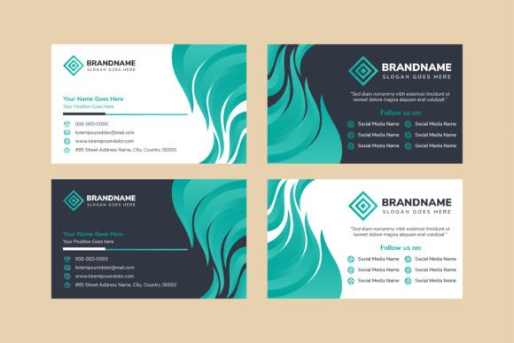 Modern Horizontal Business Card: Graphics & Print Templates