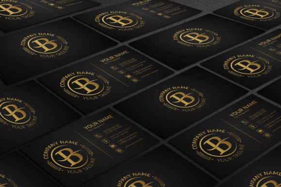 Professional Gold Black Business Card Graphics & Print Templates