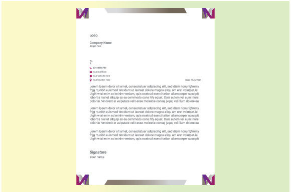 Simple Business Letterhead: Print Templates & Graphics
