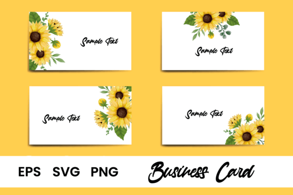 Sunflowers Business Card Template: Graphics & Print Templates
