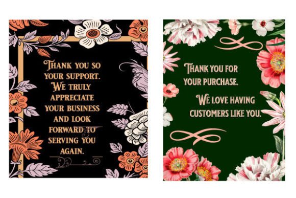 Thank You Card Greeting Business Designs: Graphics & Print Templates