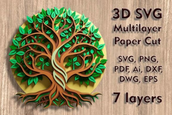 Tree of Life 3D SVG Ornaments